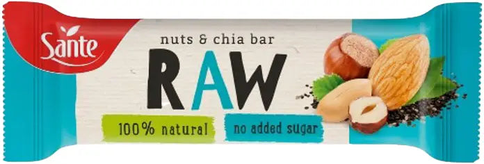 Barrita de Fruta RAW Frutos Secos y Chia Sante 35 g
