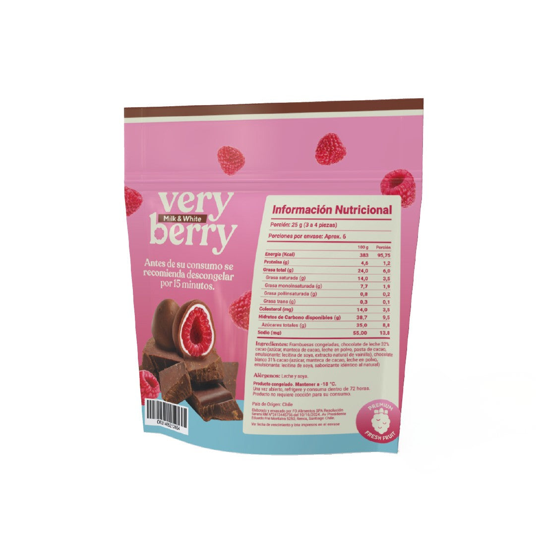 Frambuesa Chocolate Leche y Blanco Very Berry 150 g