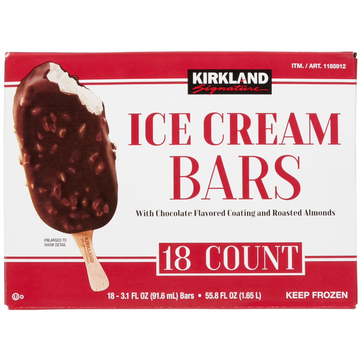 Helado Paleta Vainilla Chocolate Almendra Kirkland 18 x 92 ml