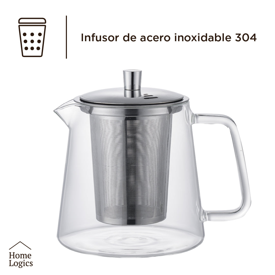 Tetera Vidrio con Infusor 1,2 L Home Logics 1 un
