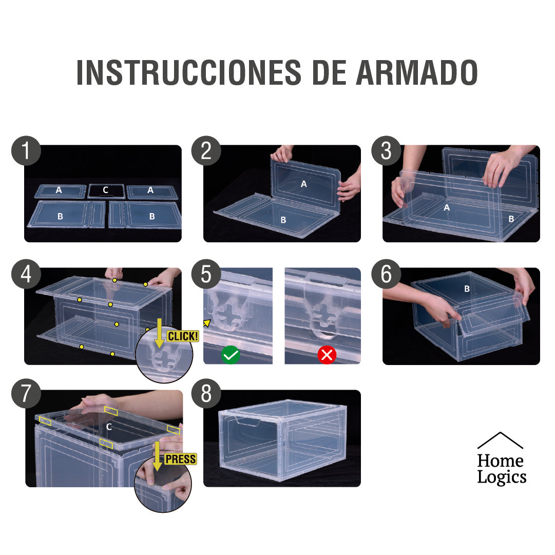 Set 2 Cajas Organizadoras Zapatillas Premium Home Logics 1 un