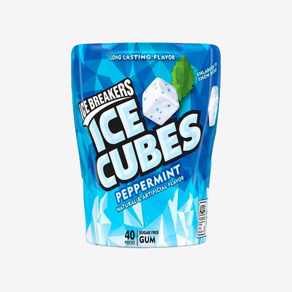 Chicles Ice Cubes sin Azúcar Peppermint 40 un Ice Breakers 92 g