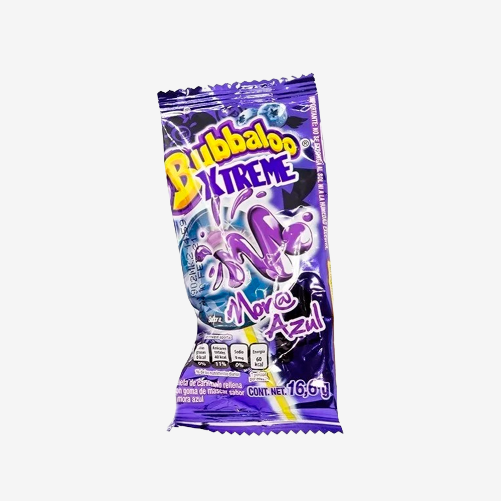 Chupete Xtreme con Chicle Mora Bubbaloo 16 g