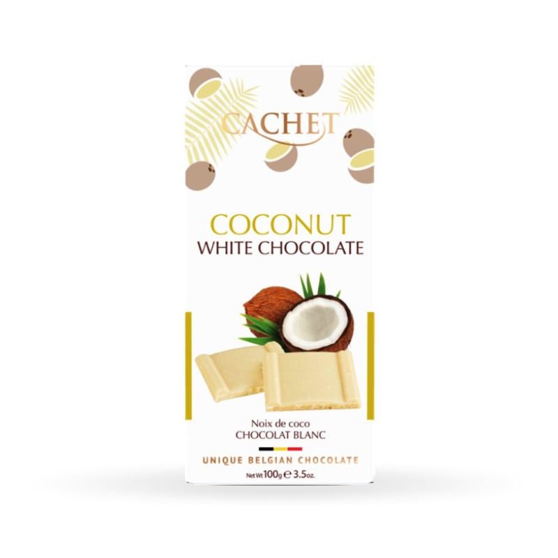 Barra Chocolate Blanco con Coco Cachet 12 x 100 g