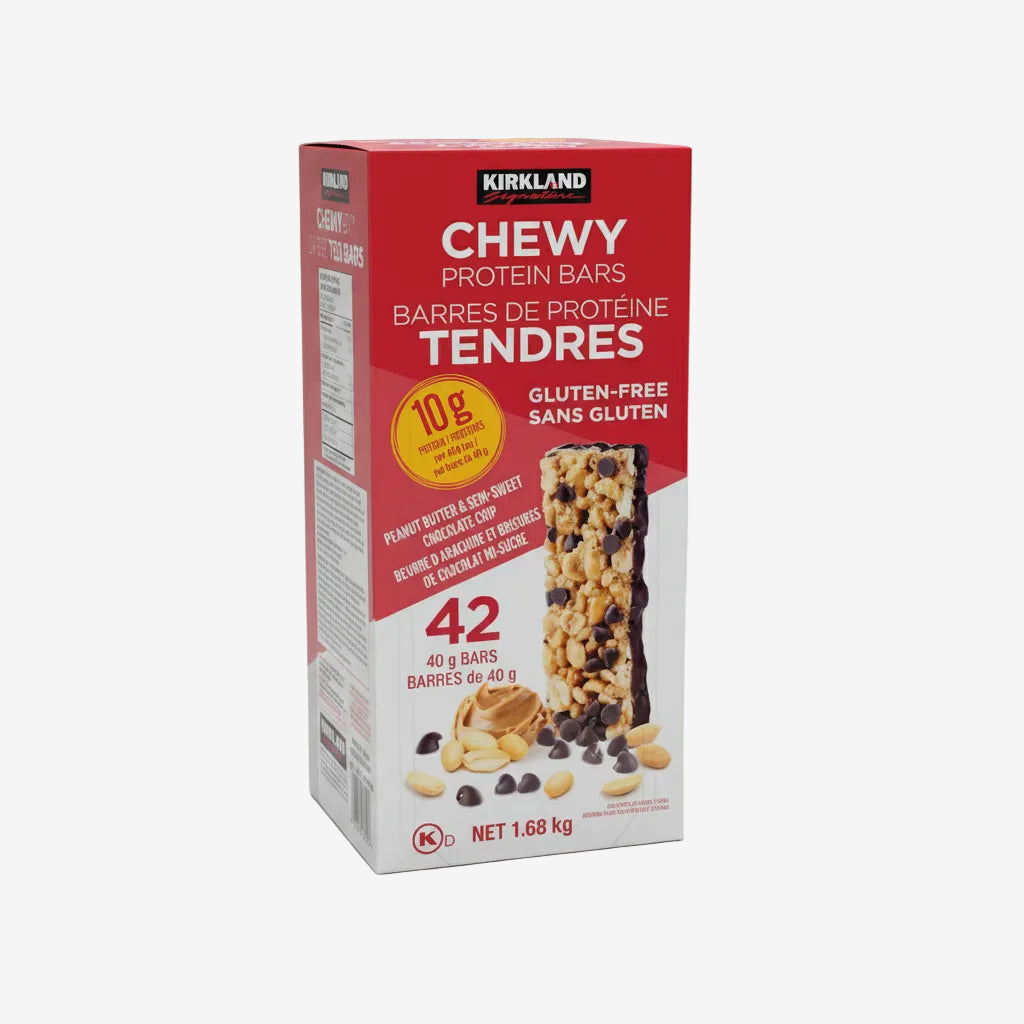 Barritas de Proteína con Mantequilla de Maní y Chips de Chocolate Chewy Kirkland 42 un x 40 g