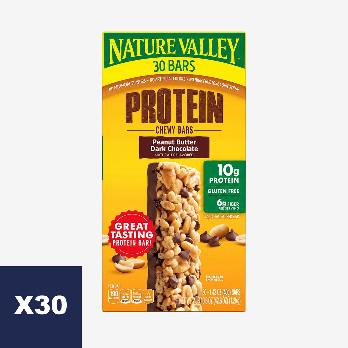 Barritas de Proteína con Mantequilla Maní y Chocolate Nature Valley 30 un x 40 g
