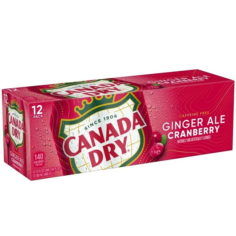 Bebidas Ginger Ale Cranberry Lata Canada Dry 12 x 355 ml