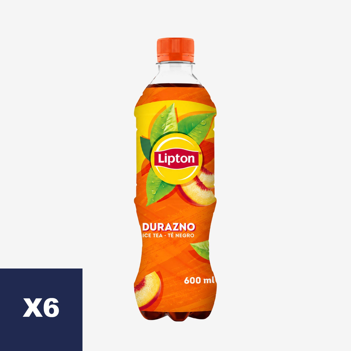 Té Helado Negro Durazno Lipton 6 x 600 ml