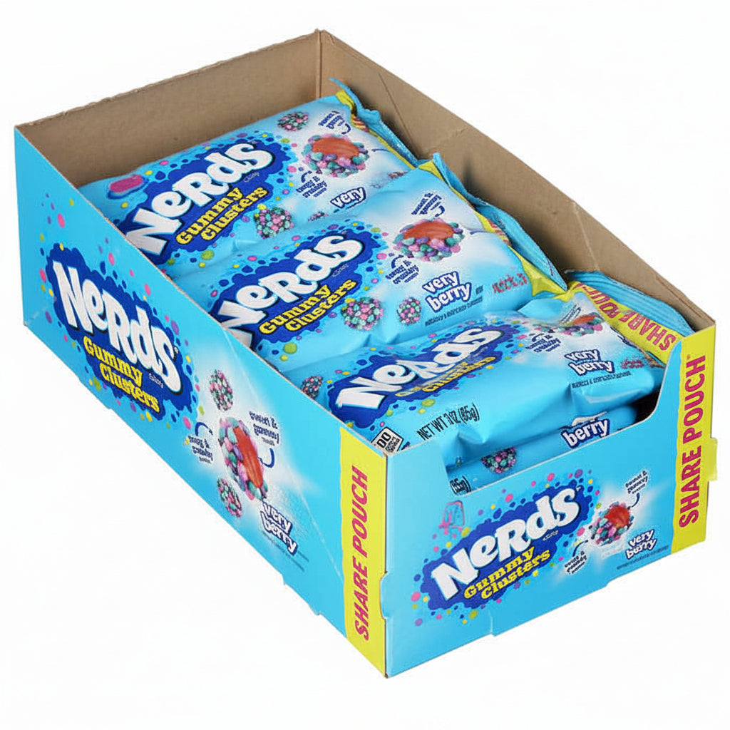 Caramelos Gummy Clusters Very Berry Nerds 12 un x 85 g