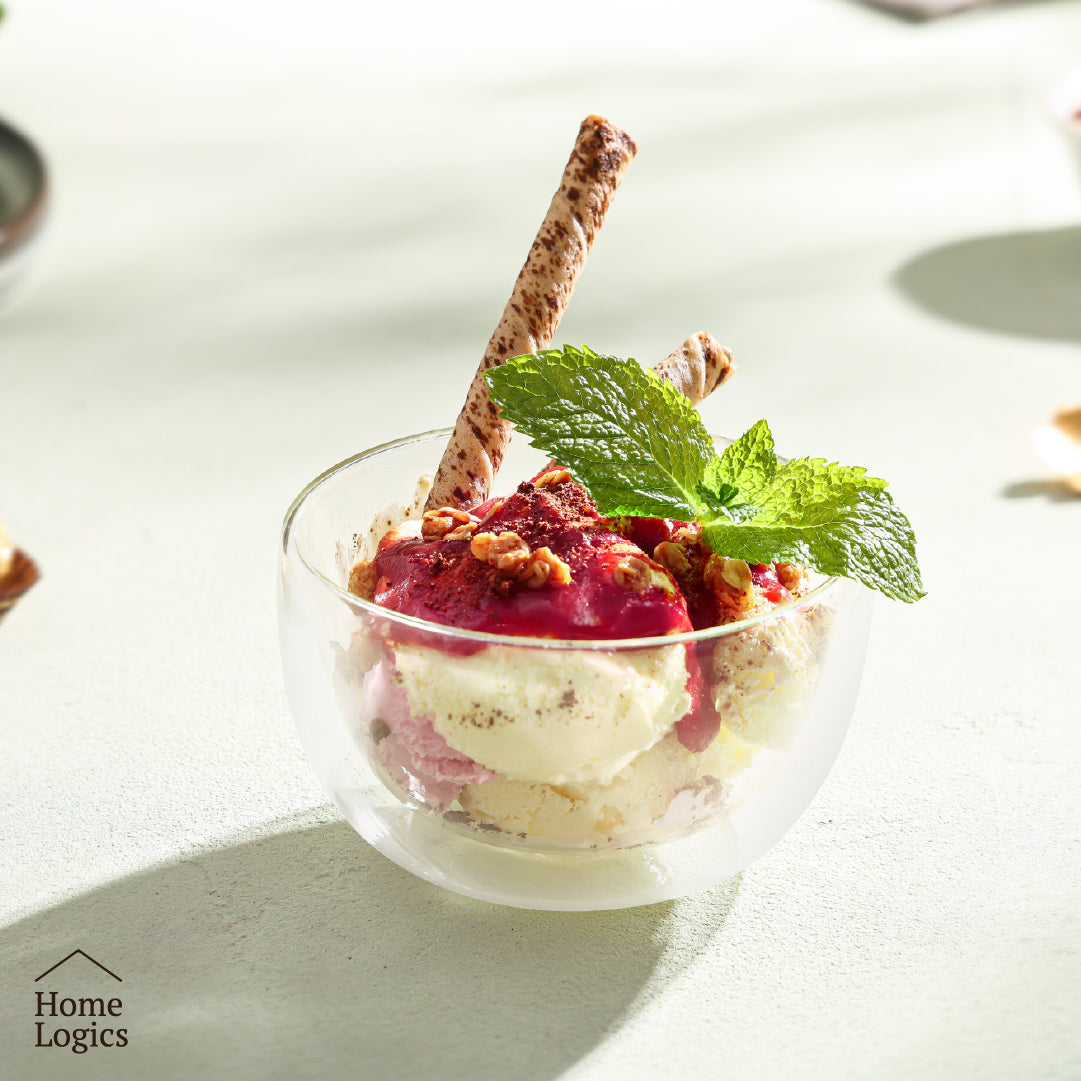 Set 2 Bowls Vidrio Doble Pared 250 ml Home Logics 1 un