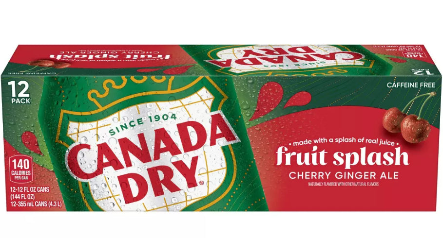 Bebidas Ginger Ale Fruit Splash Lata Canada Dry 12 un x 355 ml