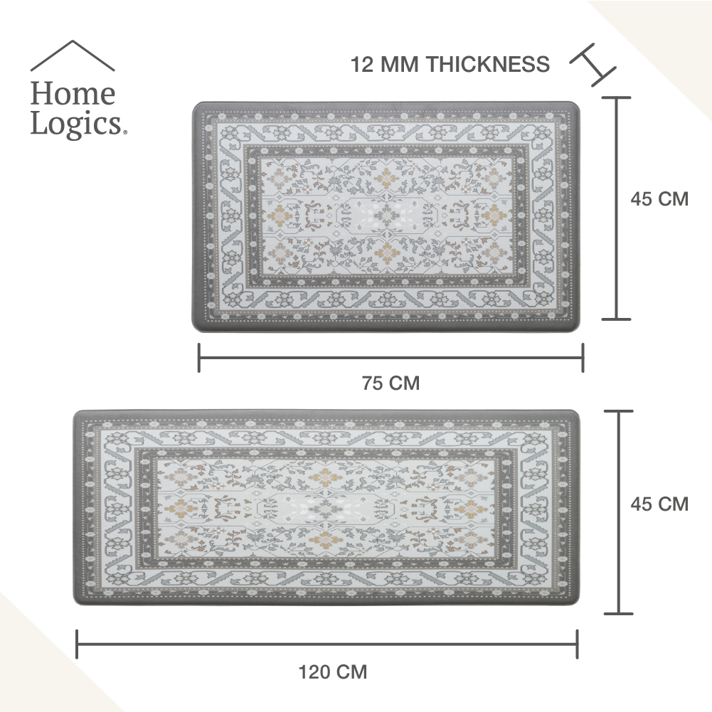 Set de 2 Alfombras Anti Fatiga Café 12 mm Home Logics 1 un