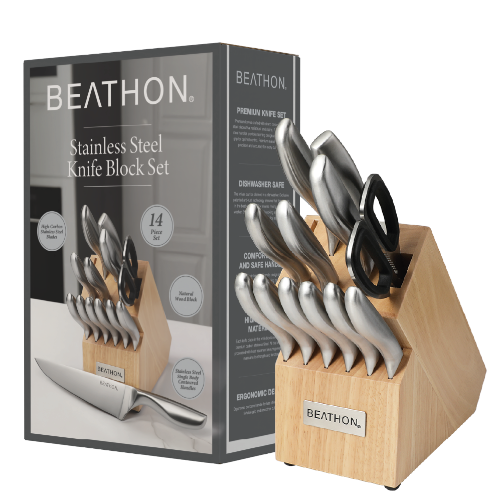 Set Cuchillos 14 Piezas Wooden Block Beathon 1 un