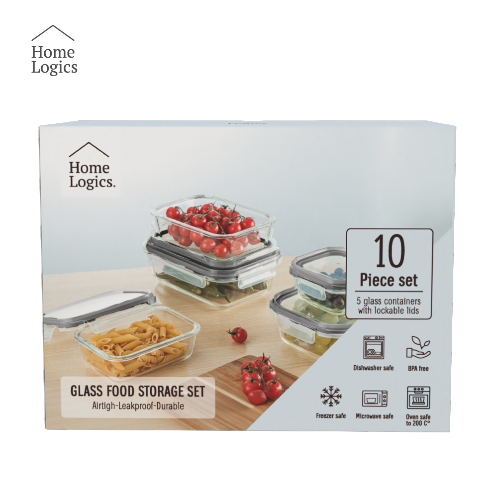 Set 5 Contenedores Vidrio Home Logics 5 un
