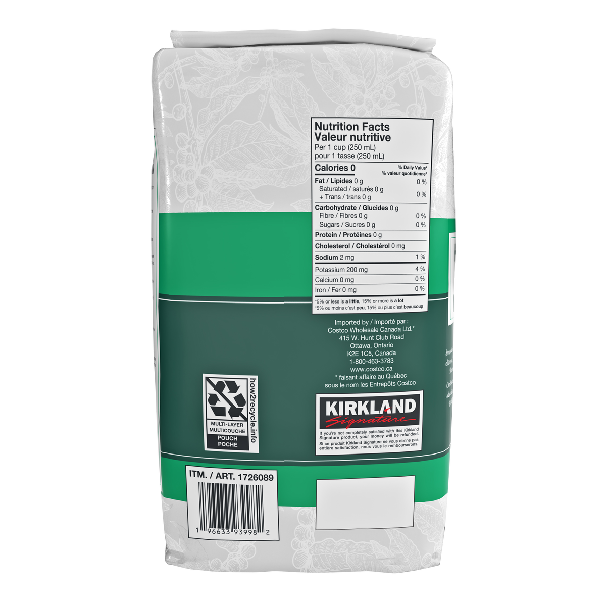Café House Blend Grano Entero Kirkland 1.13 kg