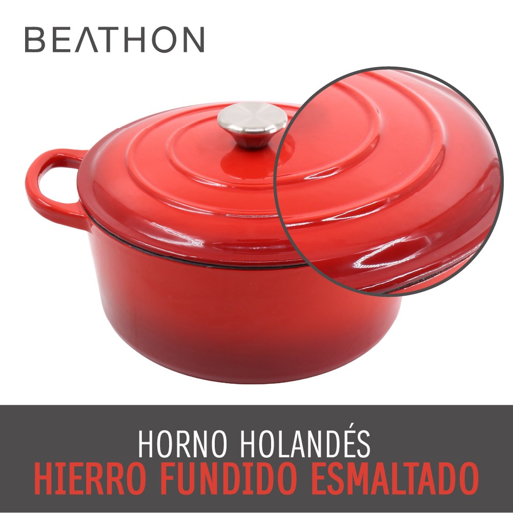 Olla Hierro Fundido Dutch Oven Red Beathon 1 un