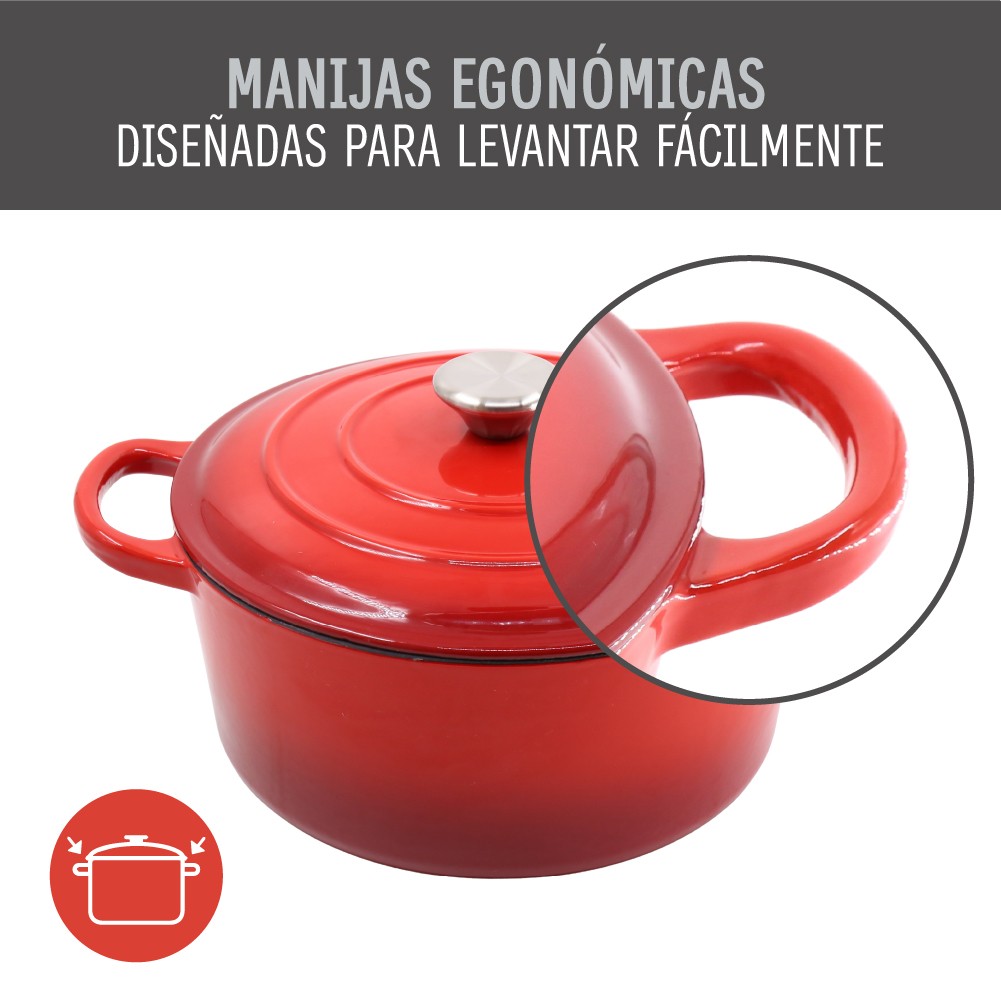 Olla Hierro Fundido Dutch Oven Red Beathon 1 un