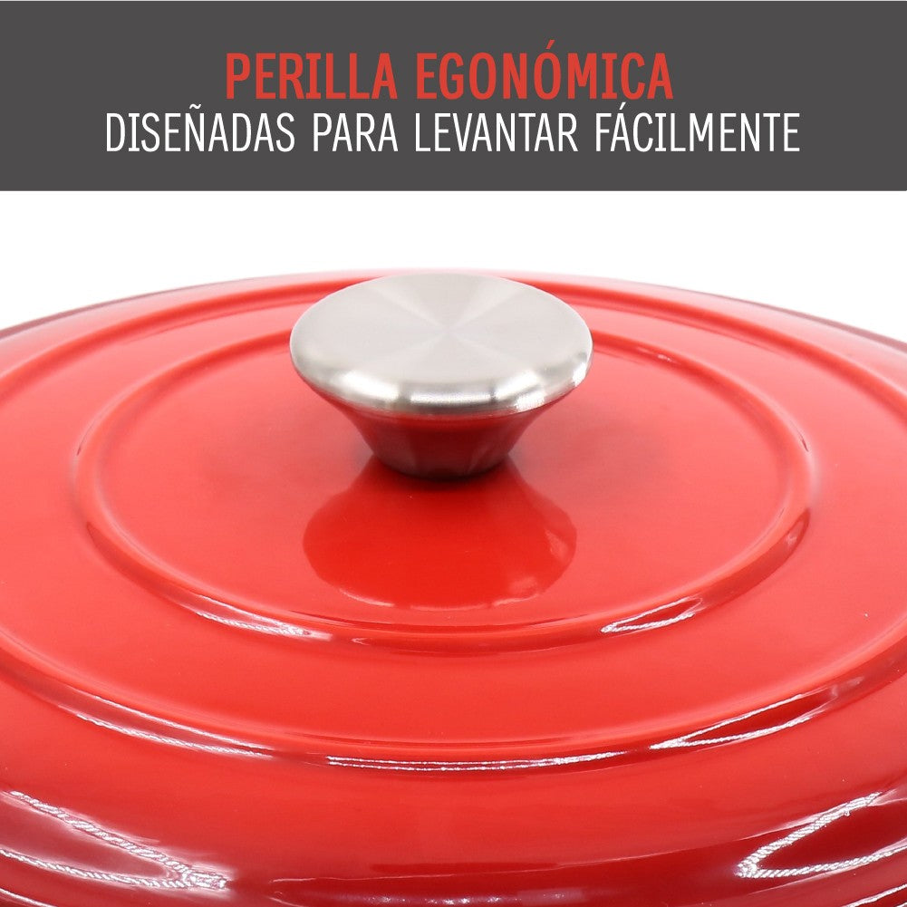Olla Hierro Fundido Dutch Oven Red Beathon 1 un
