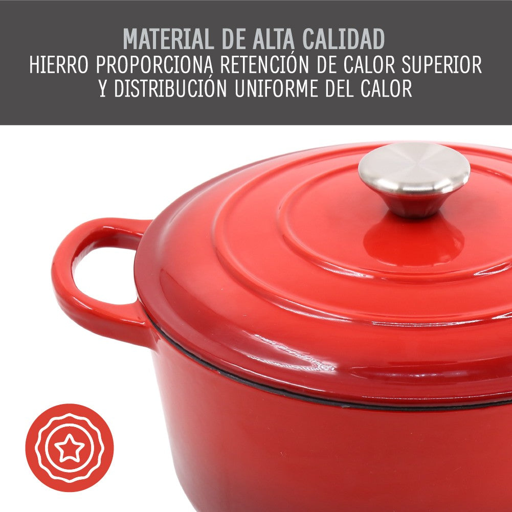 Olla Hierro Fundido Dutch Oven Red Beathon 1 un