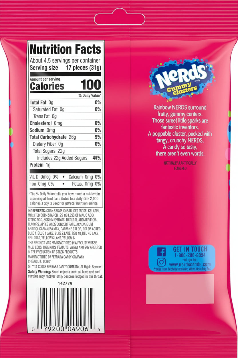 Caramelos Gummy Clusters Nerds 10 un x 142 g