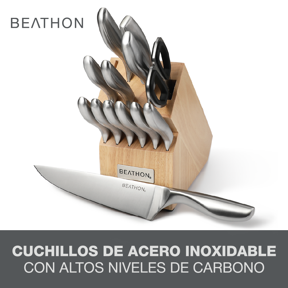 Set Cuchillos 14 Piezas Wooden Block Beathon 1 un
