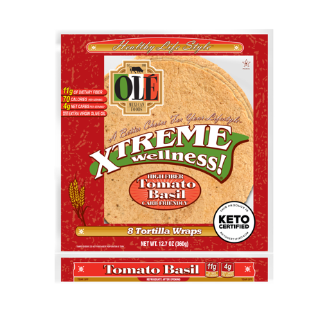 Tortillas Tomate Albahaca Xtreme Wellness Olé 360 g