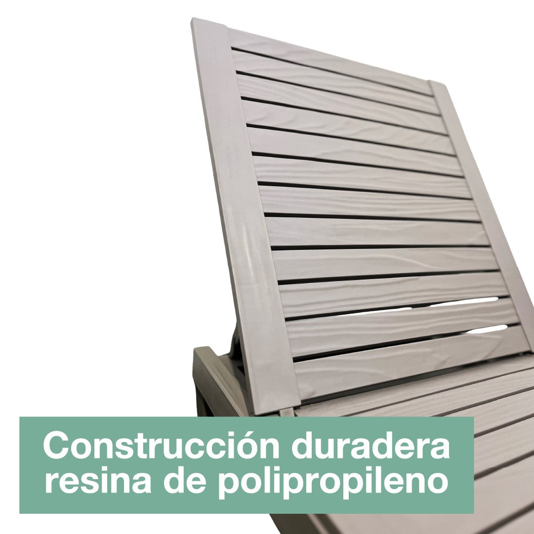 Reposera Sun Lounger Madera Plástica Arena Sunseeker 1 un