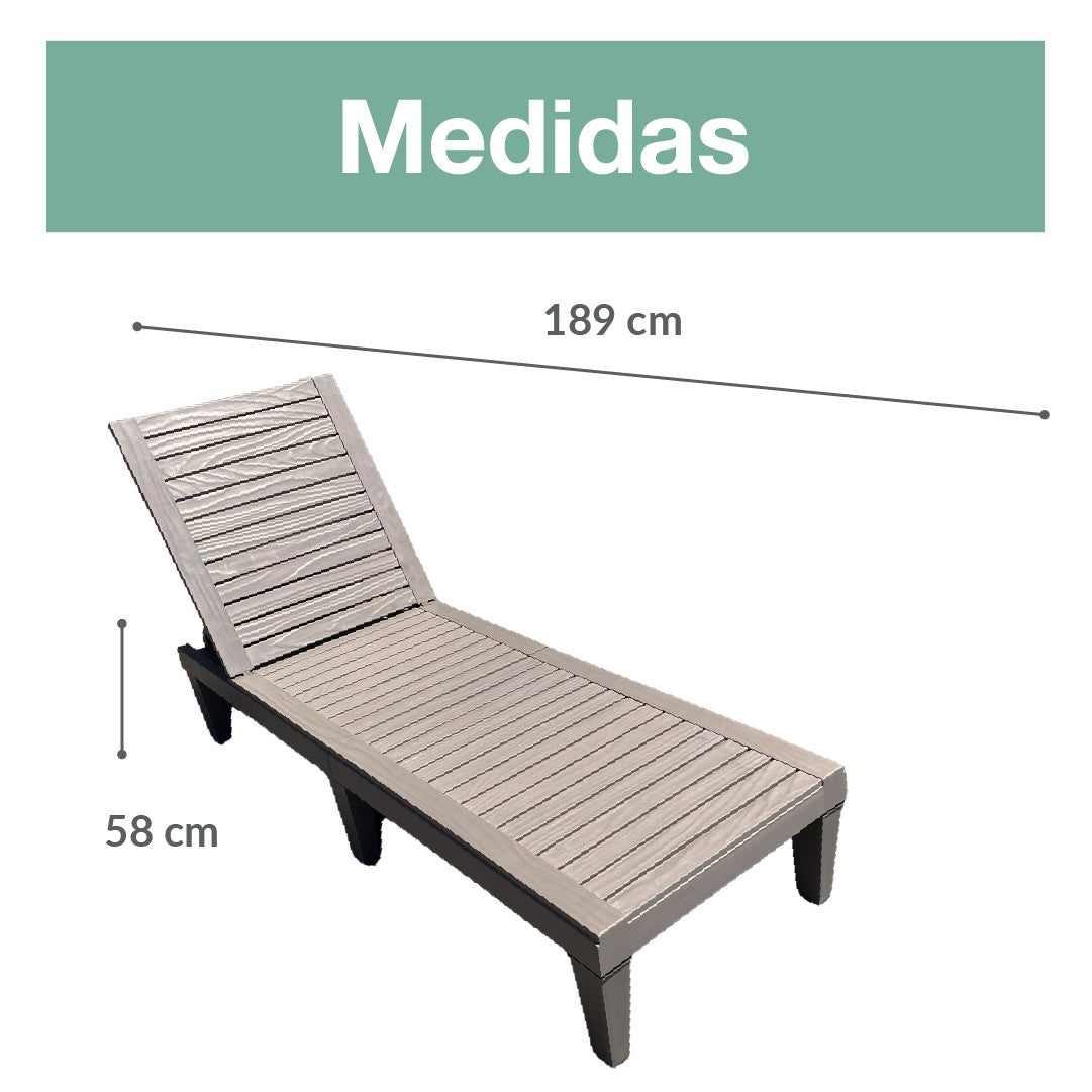 Reposera Sun Lounger Madera Plástica Arena Sunseeker 1 un