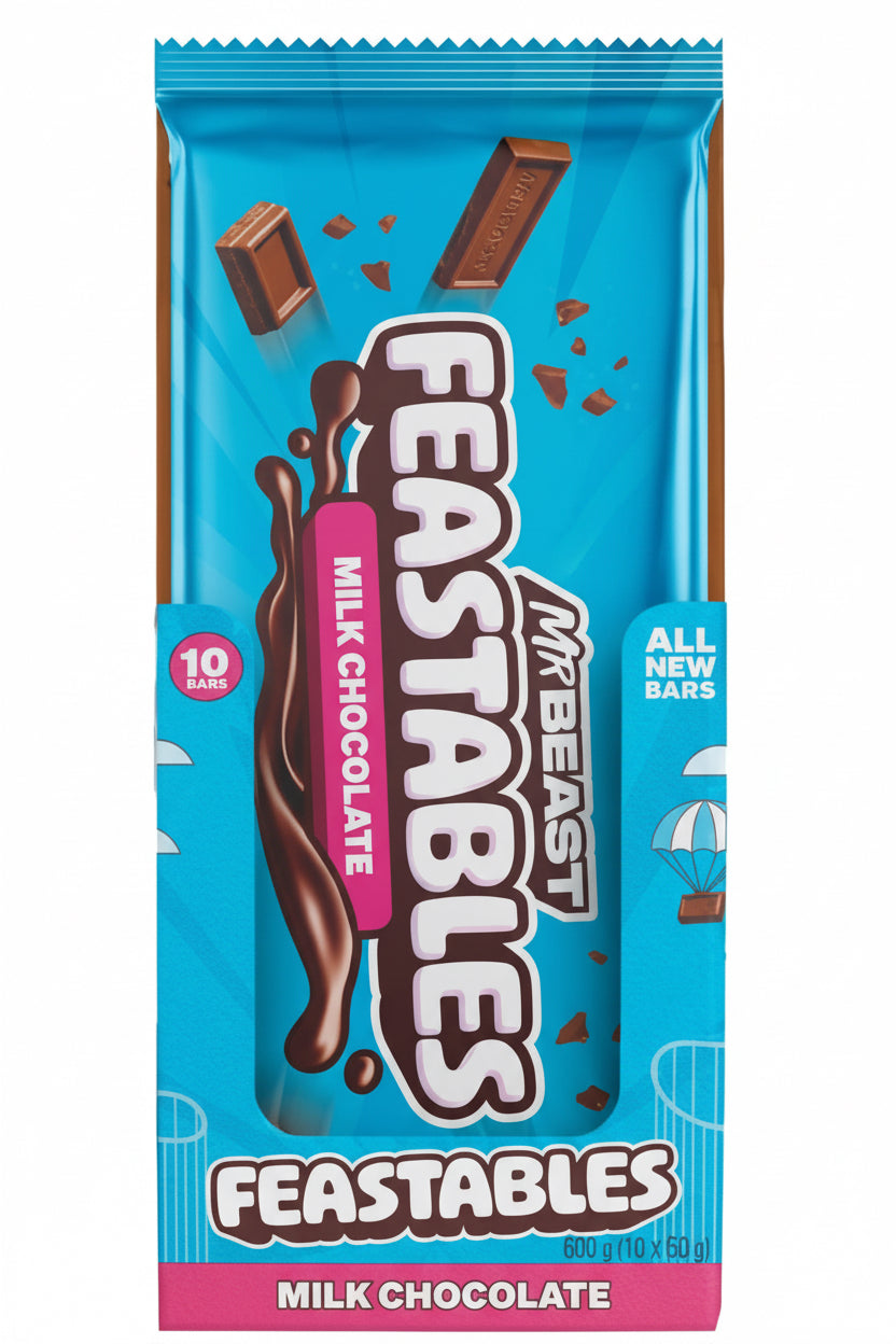 Barrita Mr. Beast Chocolate Leche Feastables 10 un x 60 g