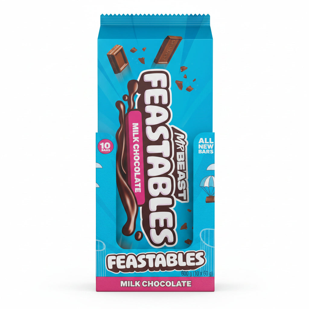 Barrita Mr. Beast Chocolate Leche Feastables 10 un x 60 g