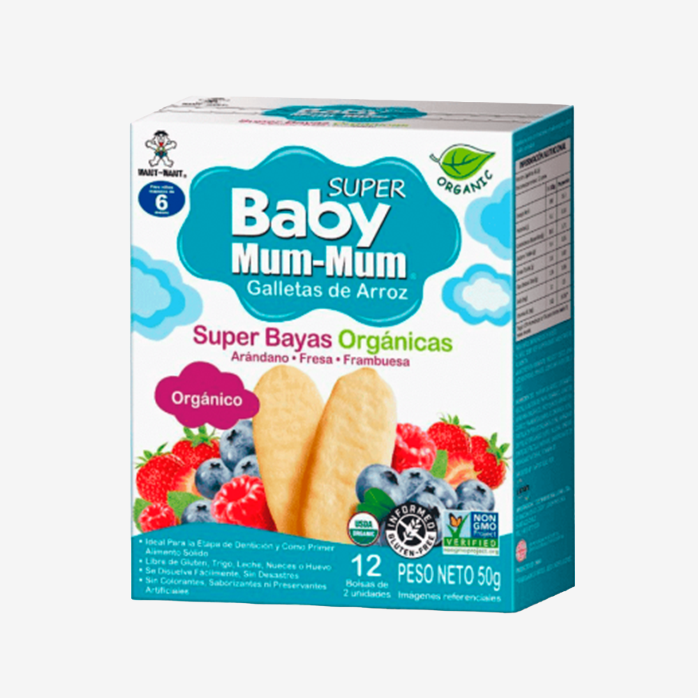 Galletas de Arroz Sabor Berries Baby Mum Mum 50 g