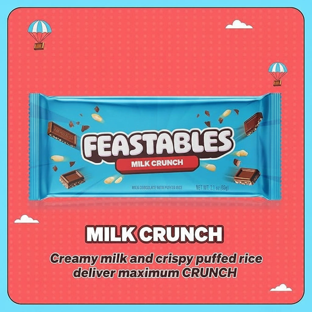 Barritas Mr. Beast Crunch Chocolate Leche Feastables 10 x 60 g