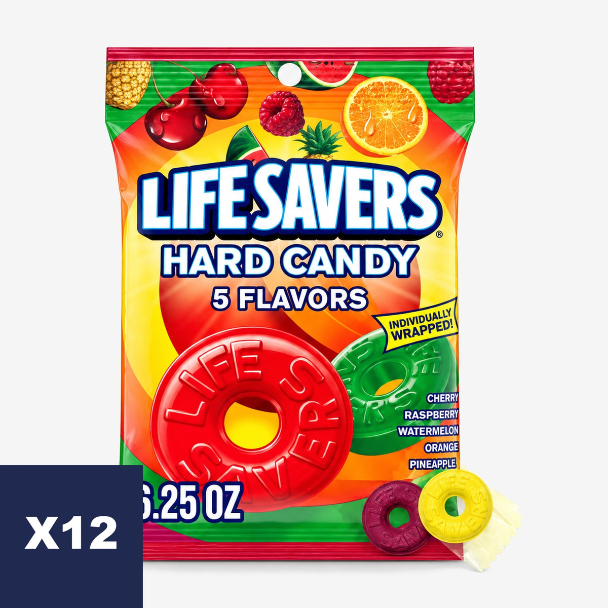 Caramelos Duros Frutas Lifesavers 12 x 177 g