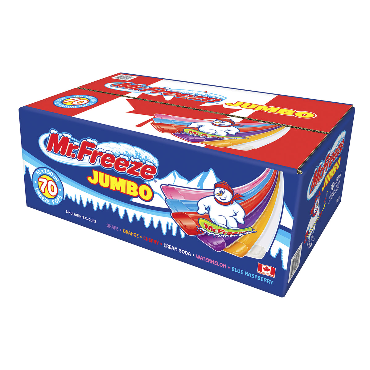 Pops para Congelar Jumbo Mr. Freeze 70 x 150 ml