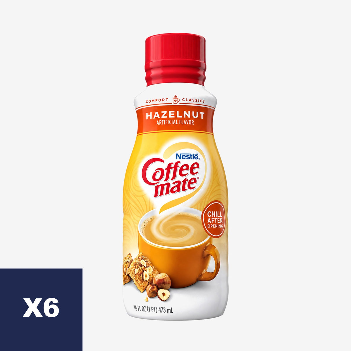 Crema para Café Avellana Coffee-Mate Nestle 6 x 473 ml