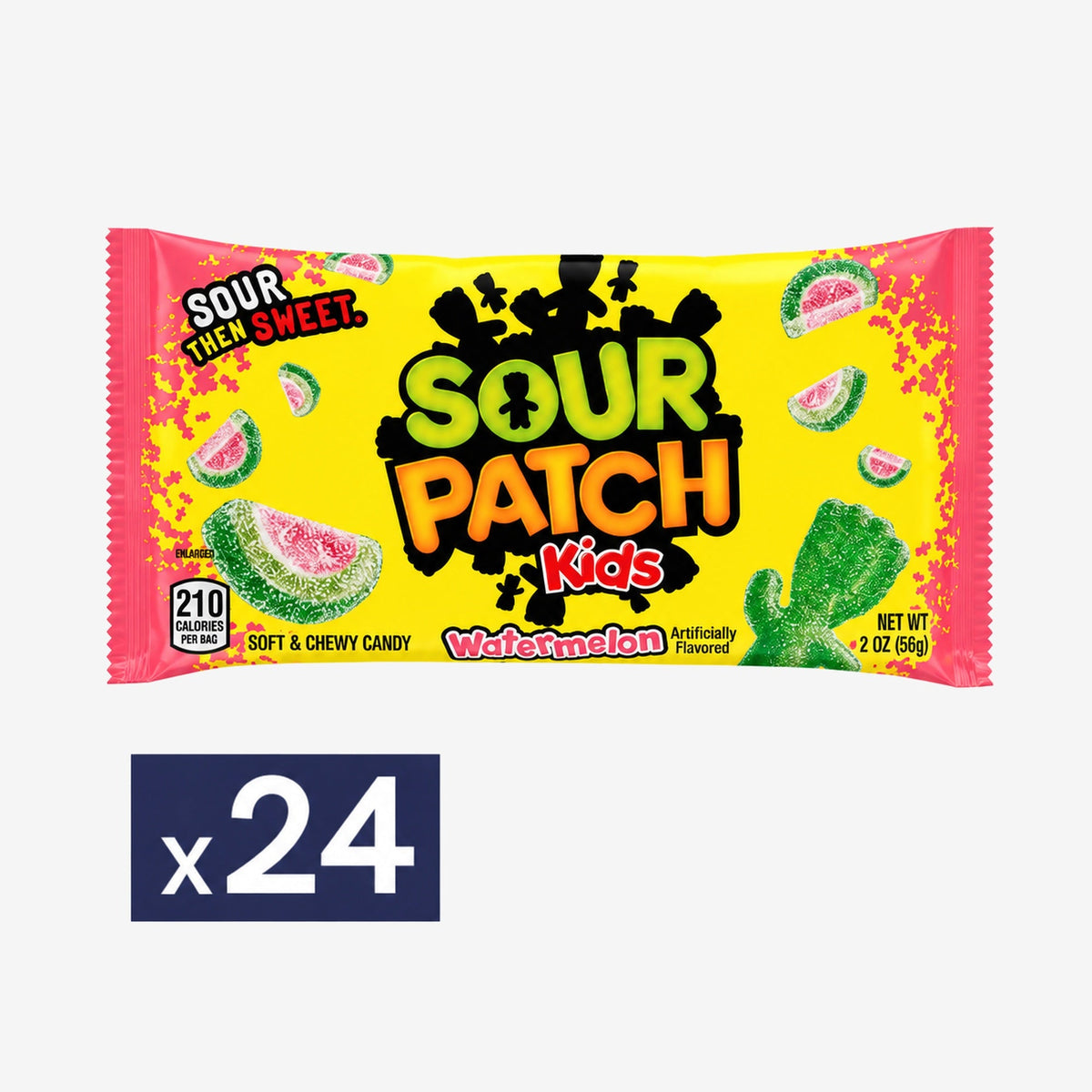 Gomitas Ácidas Sandía Caja Sour Patch 24 un x 56 g