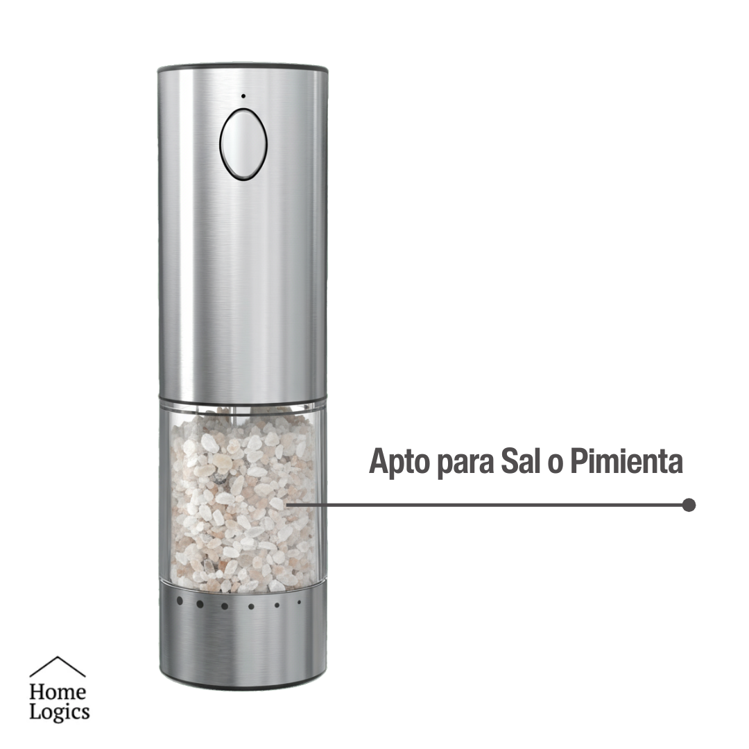 Molinillo Eléctrico Recargable de Sal y Pimienta Acero inoxidable Home Logics 1 un
