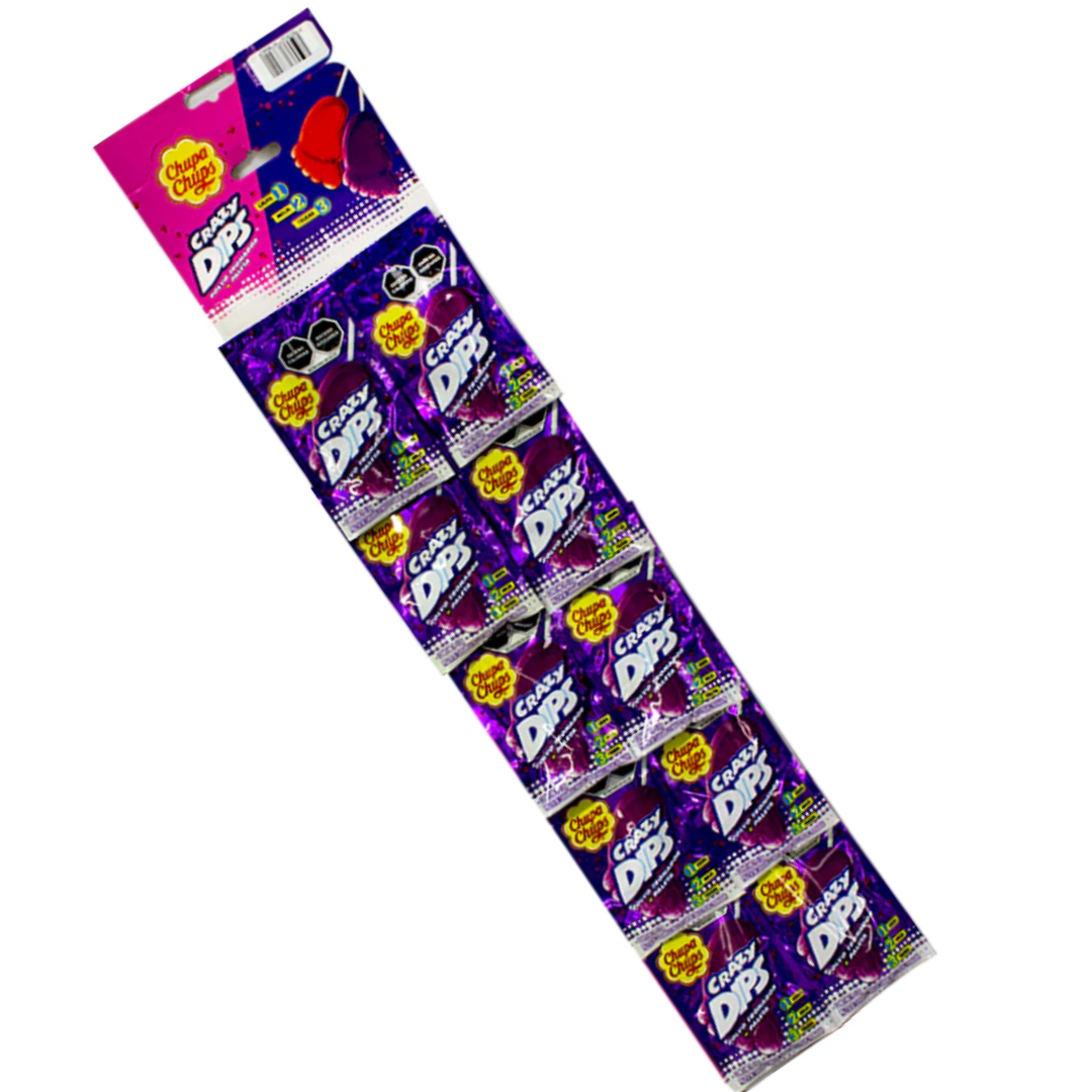 Paletas Crazy Dips Uva Chupa Chups 10 un x 12 g