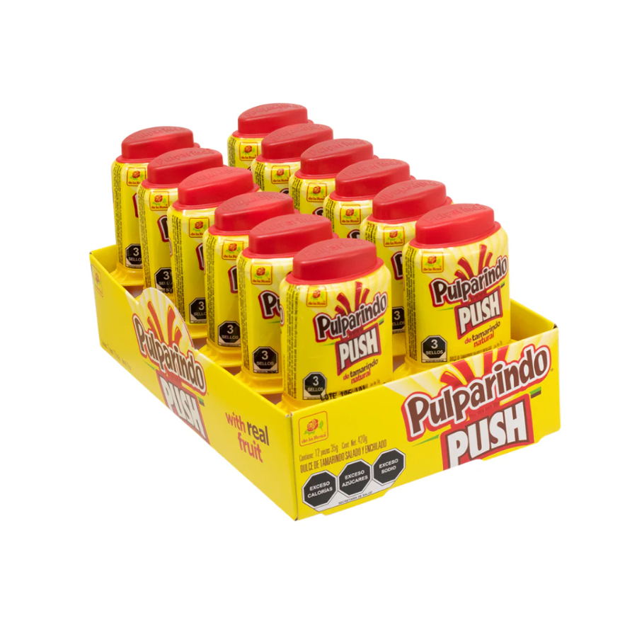 Caramelos Pulparindo Push De la Rosa 12 un x 35 g