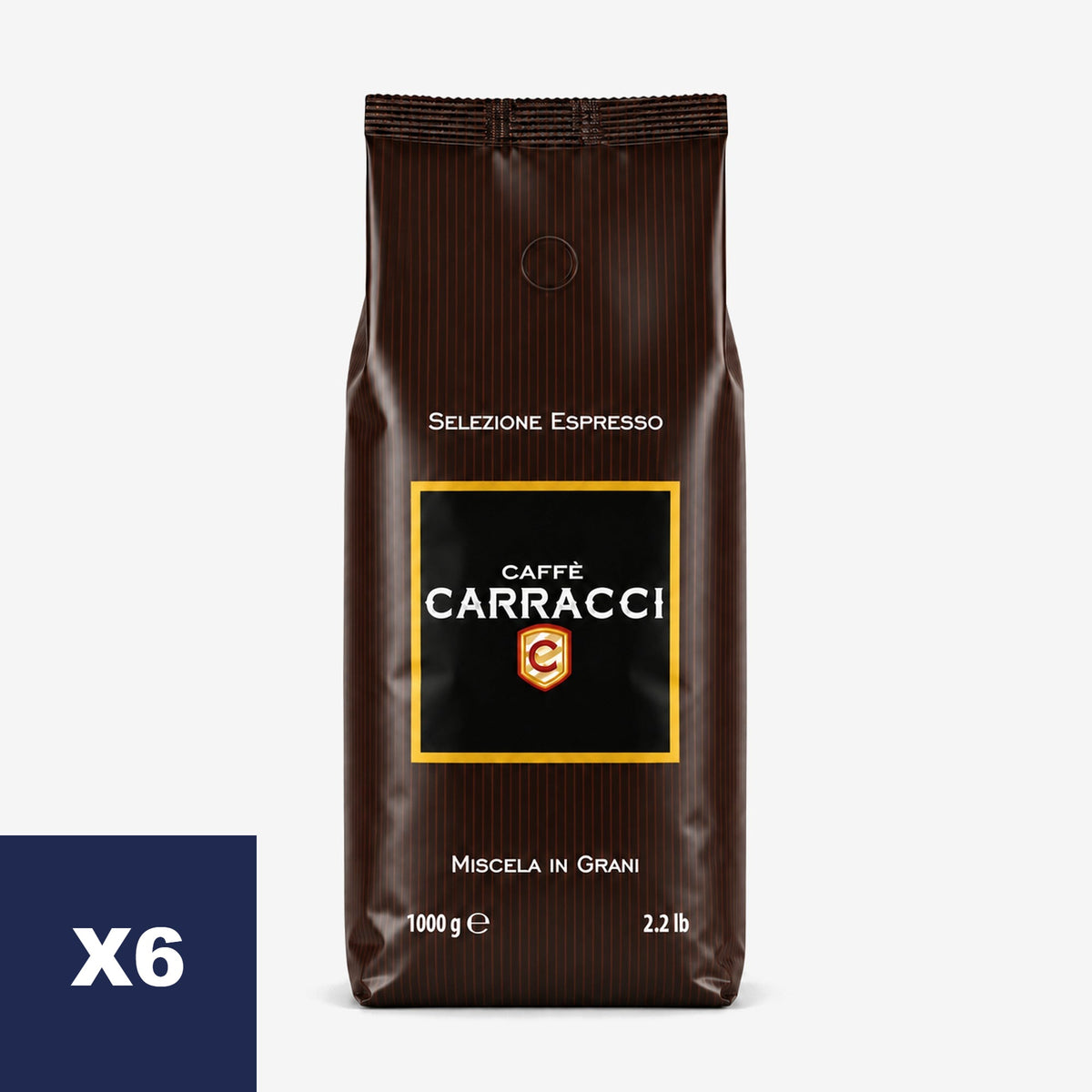 Café Napoli Grano Entero Carracci 6 x 1 kg