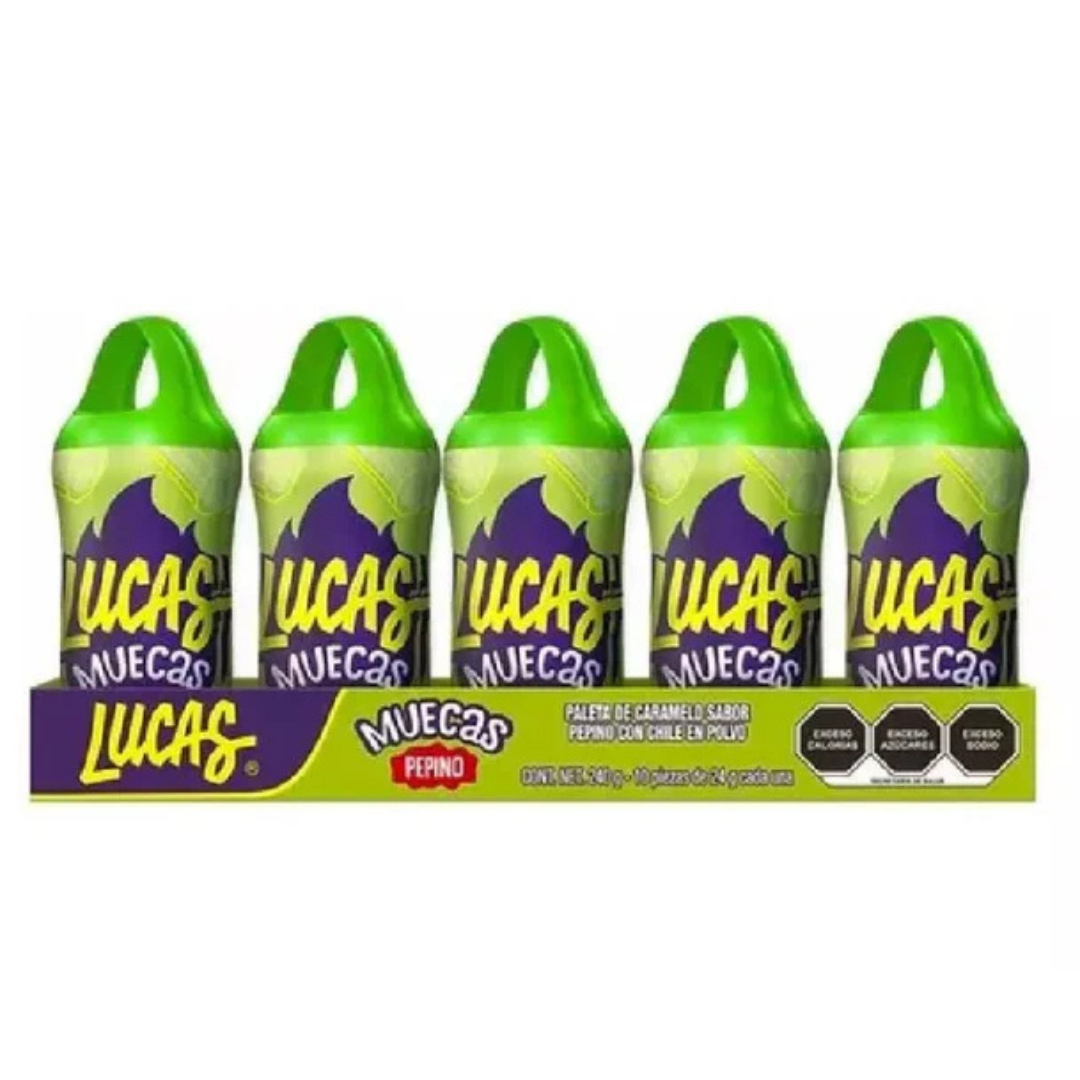 Chupete de Caramelo Pepino Lucas Muecas 10 un x 24 g