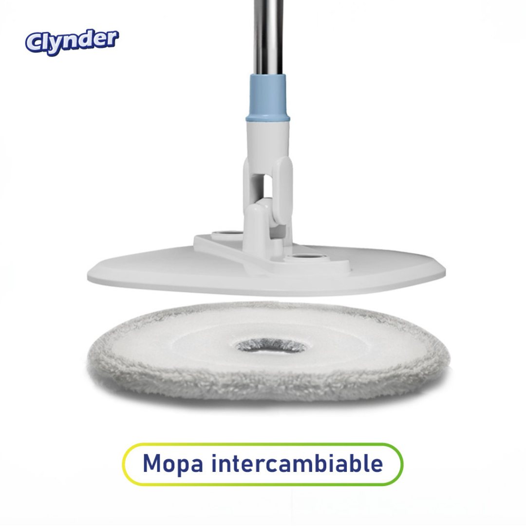 Set Mopa Cuadrada Spin Gris Oscura con Repuesto Clynder 1 un