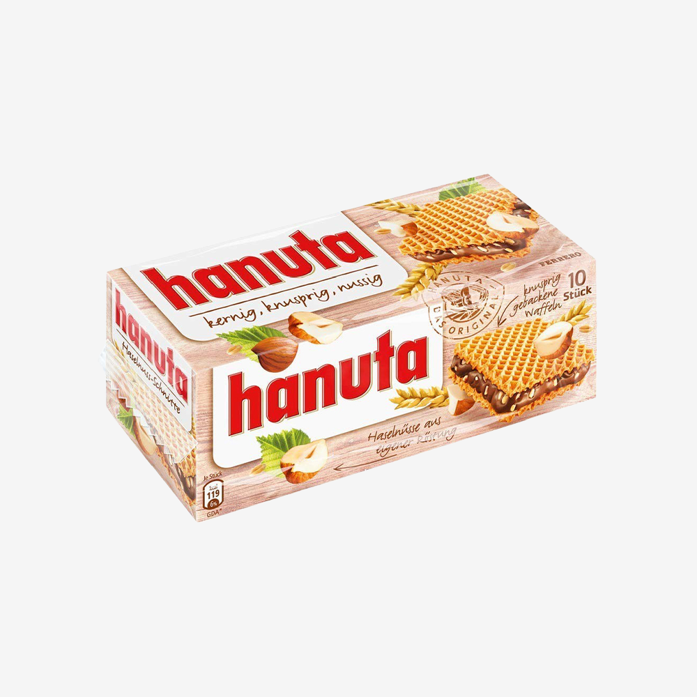 Obleas Rellenas con Crema Avellana Hanuta Ferrero 220 g