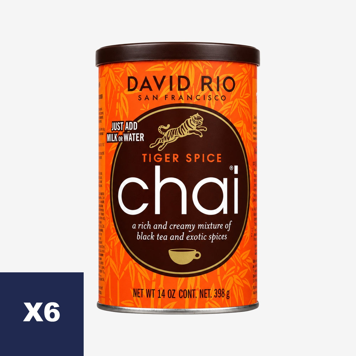 Té Chai Instantáneo Tiger Spice David Rio 6 x 398 g