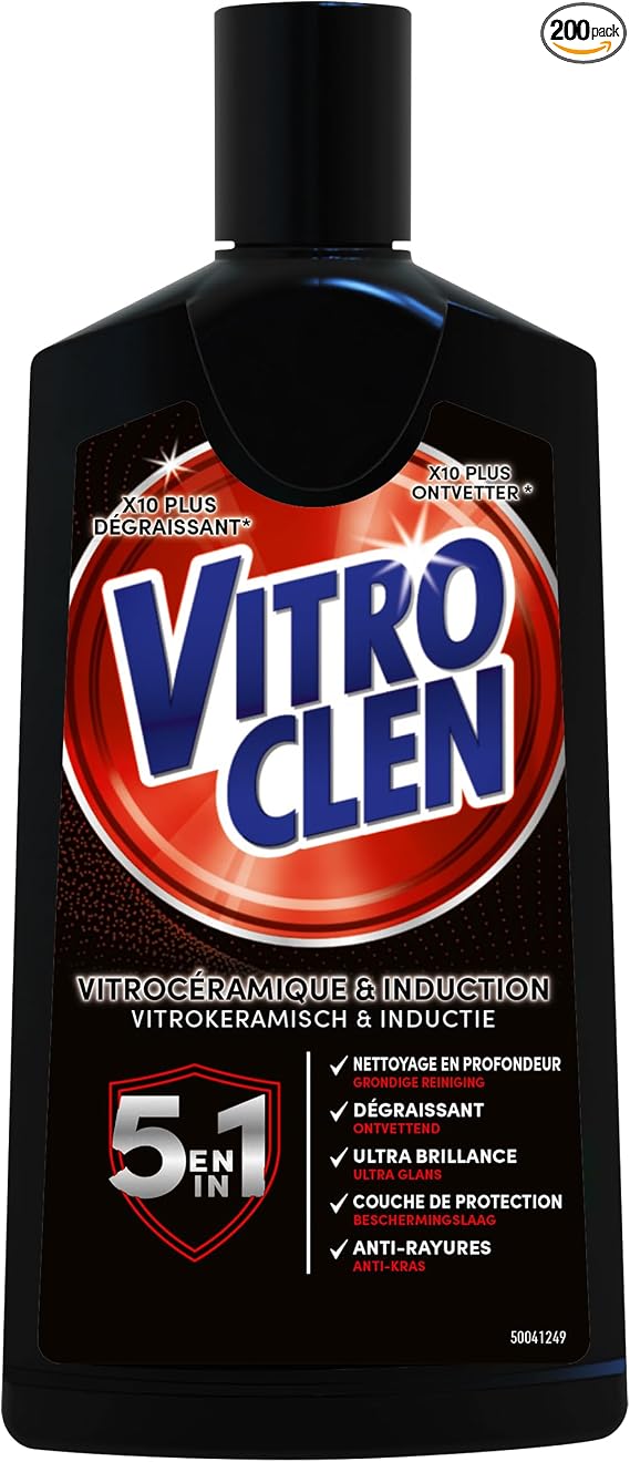 Limpiador Desengrasante para Encimeras y VitroCerámica 5 en 1 Vitroclen 200 ml