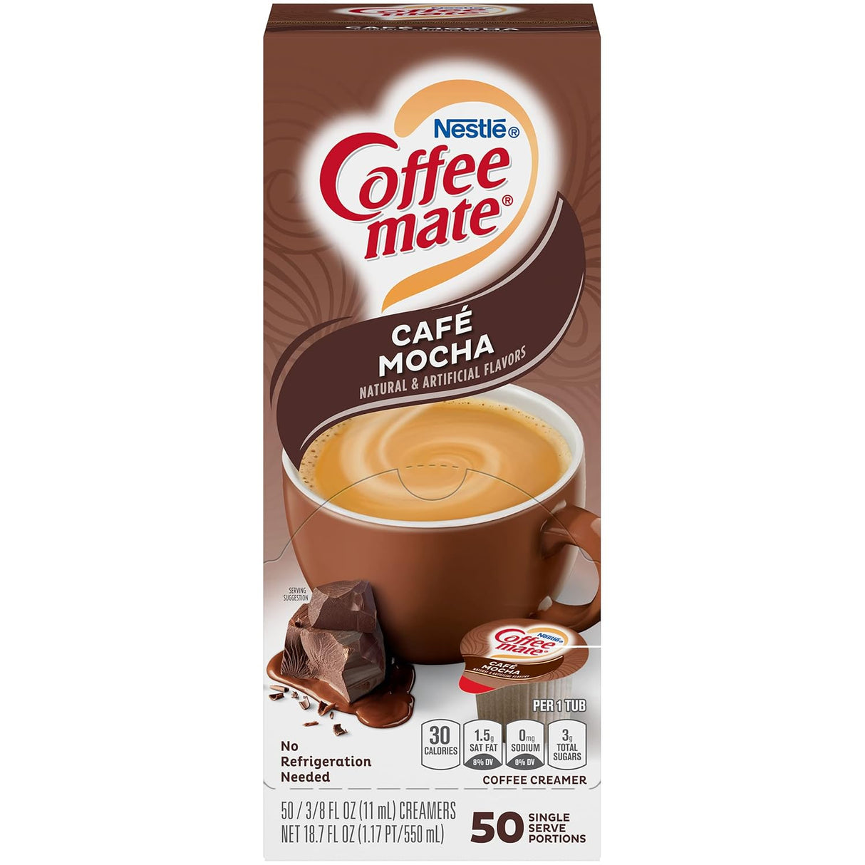 Crema para Café Individual Mocha Coffee-Mate Nestlé 50 un x 11 ml