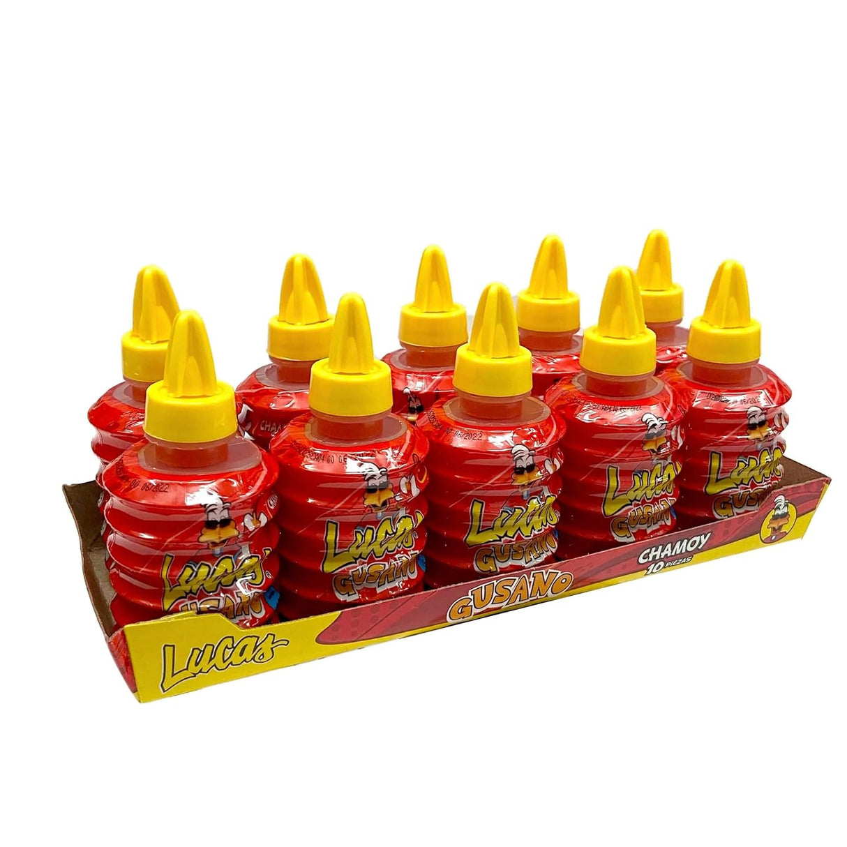 Dulce Líquido Enchilado Chamoy Gusano Lucas 10 x 36 g