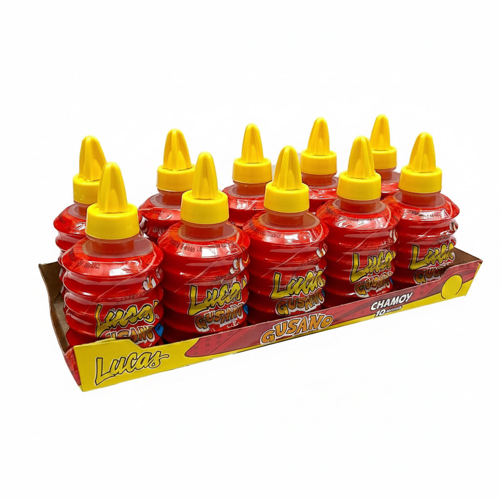 Dulce Líquido Enchilado Chamoy Gusano Lucas 10 x 36 g