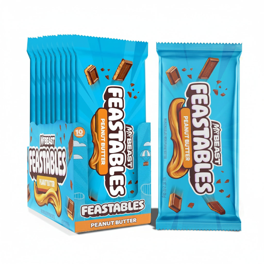 Barritas Mr. Beast Mantequilla Maní Feastables 10 x 60 g