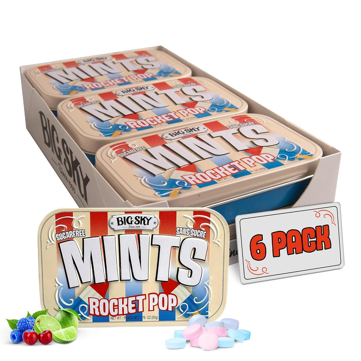Mentas Rocket Pop Big Sky 6 x 30 g
